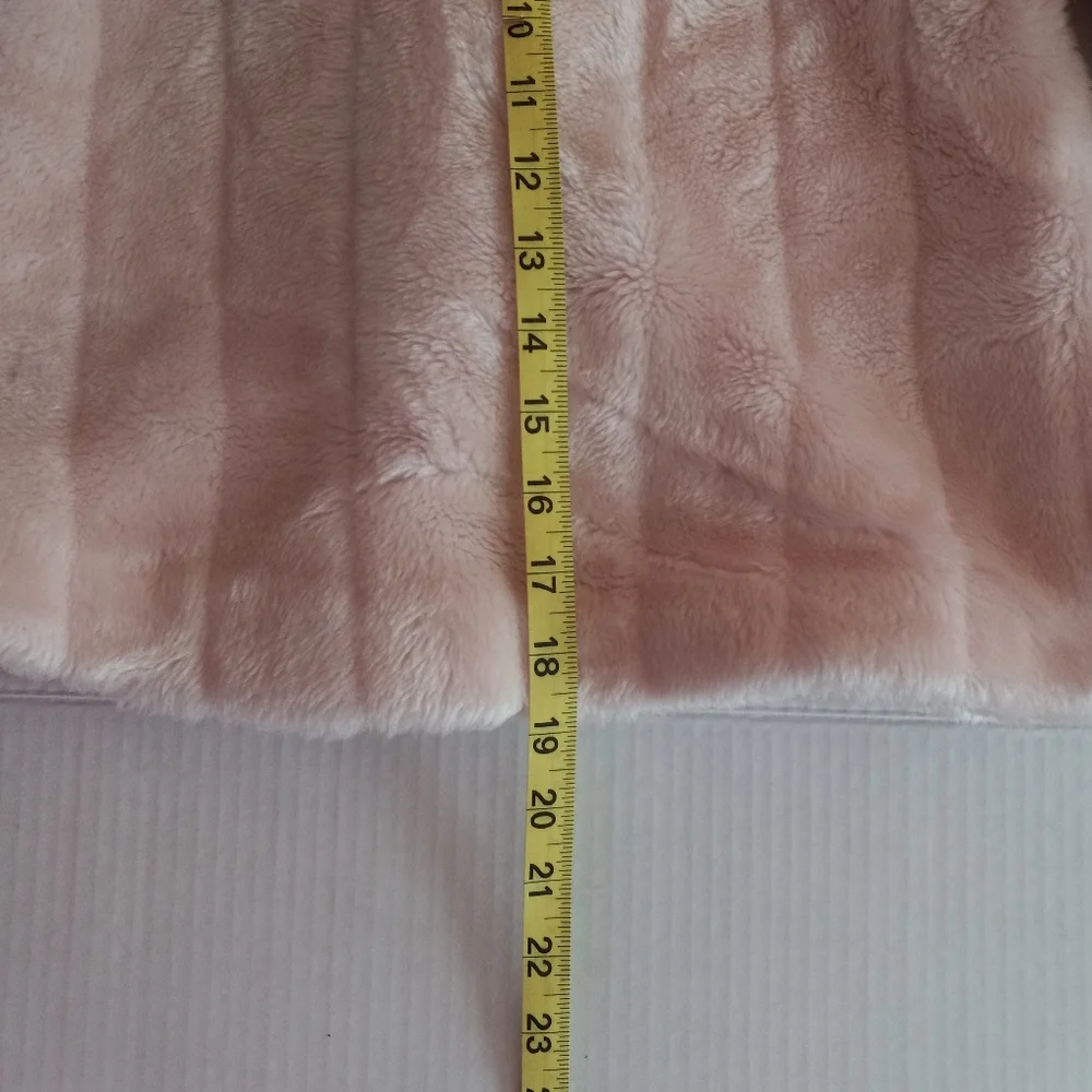 Copper Key girls soft furry button up pale pink winter coat
